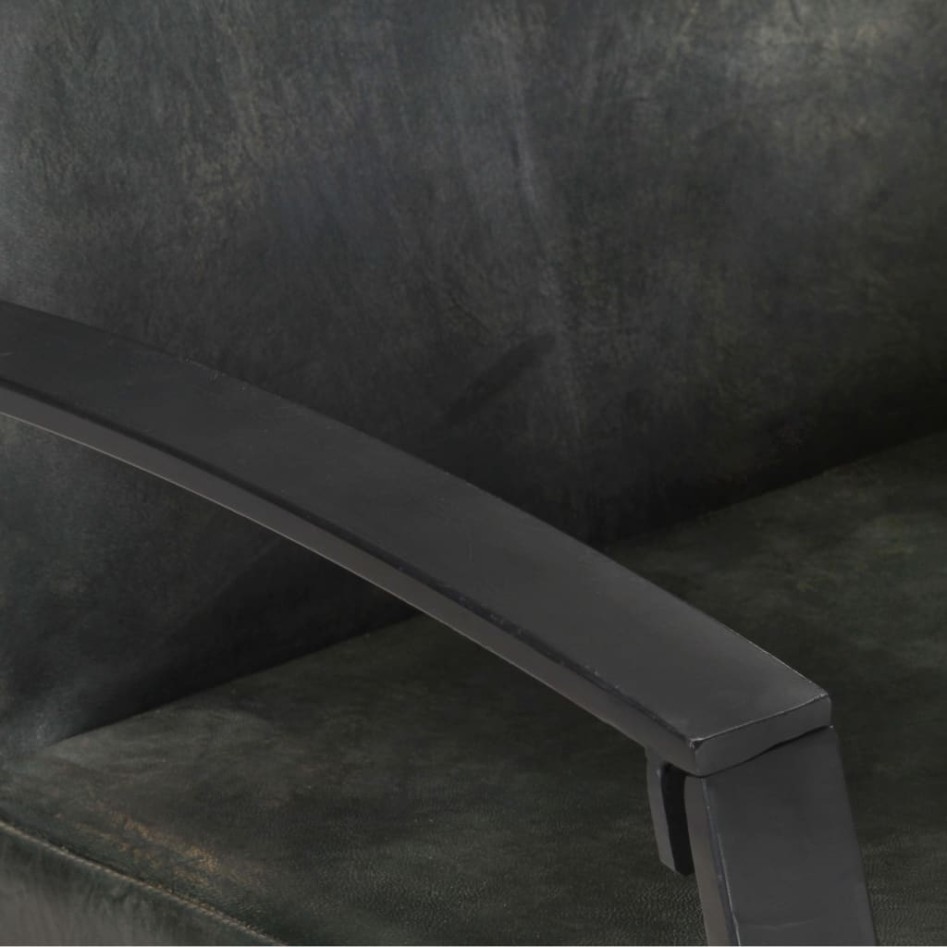 Sillón de cuero auténtico gris