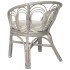 Silla de comedor con cojín ratán natural gris y