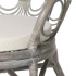 Silla de comedor con cojín ratán natural gris y
