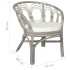 Silla de comedor con cojín ratán natural gris y