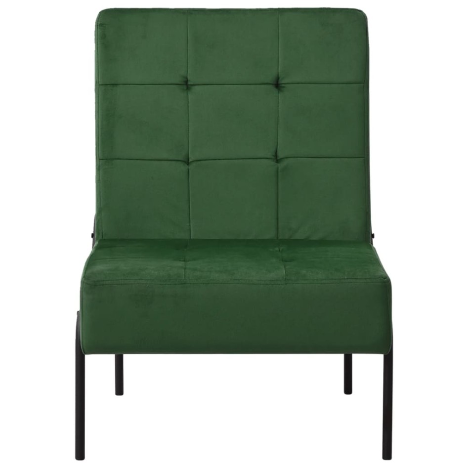 Silla de relajación de terciopelo verde oscuro 65x79x87