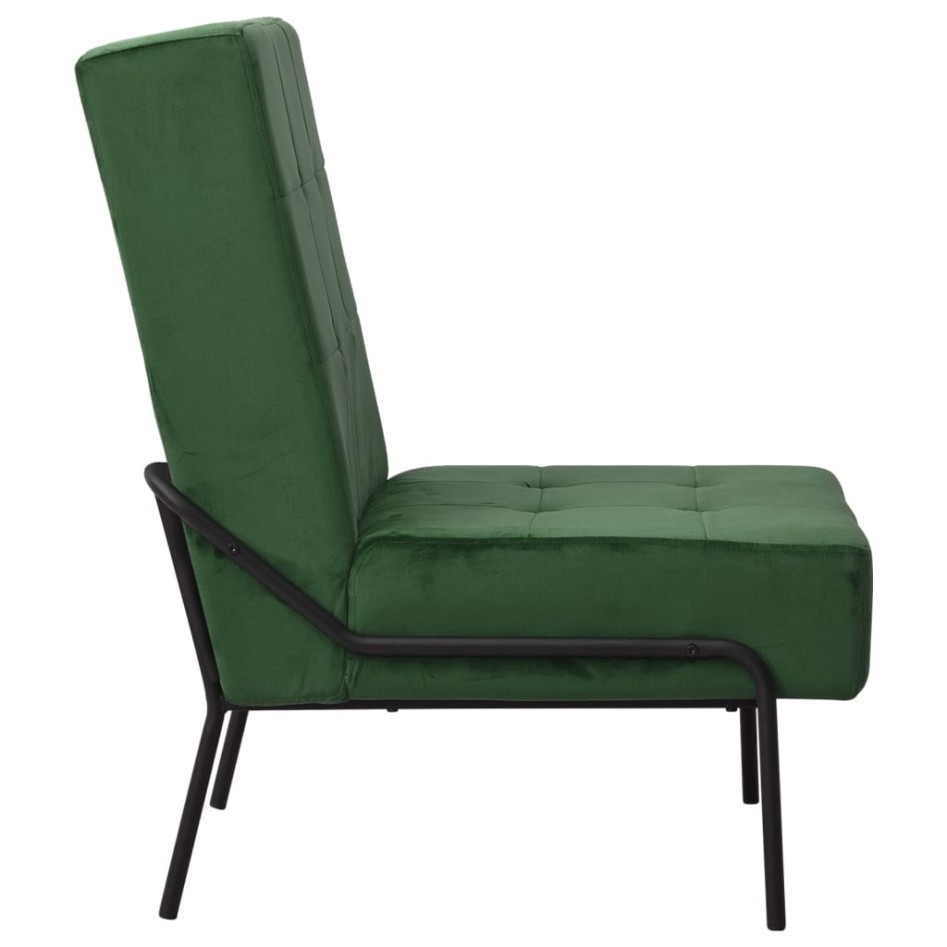 Silla de relajación de terciopelo verde oscuro 65x79x87