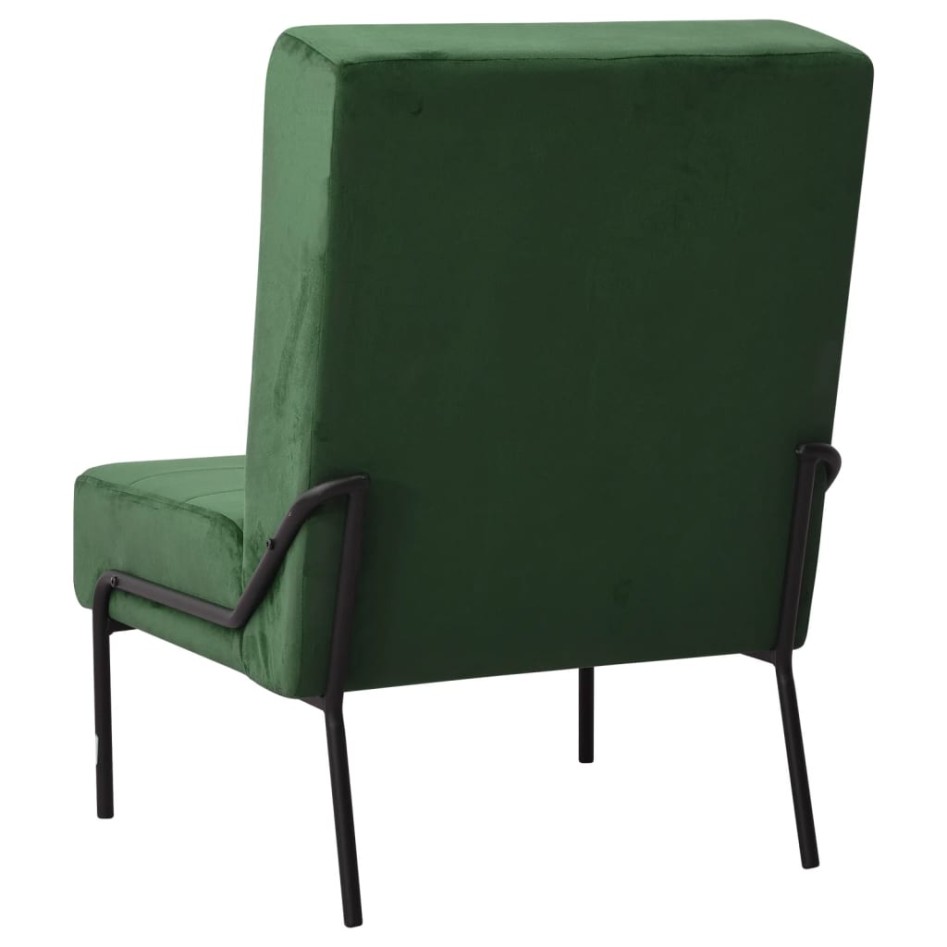 Silla de relajación de terciopelo verde oscuro 65x79x87