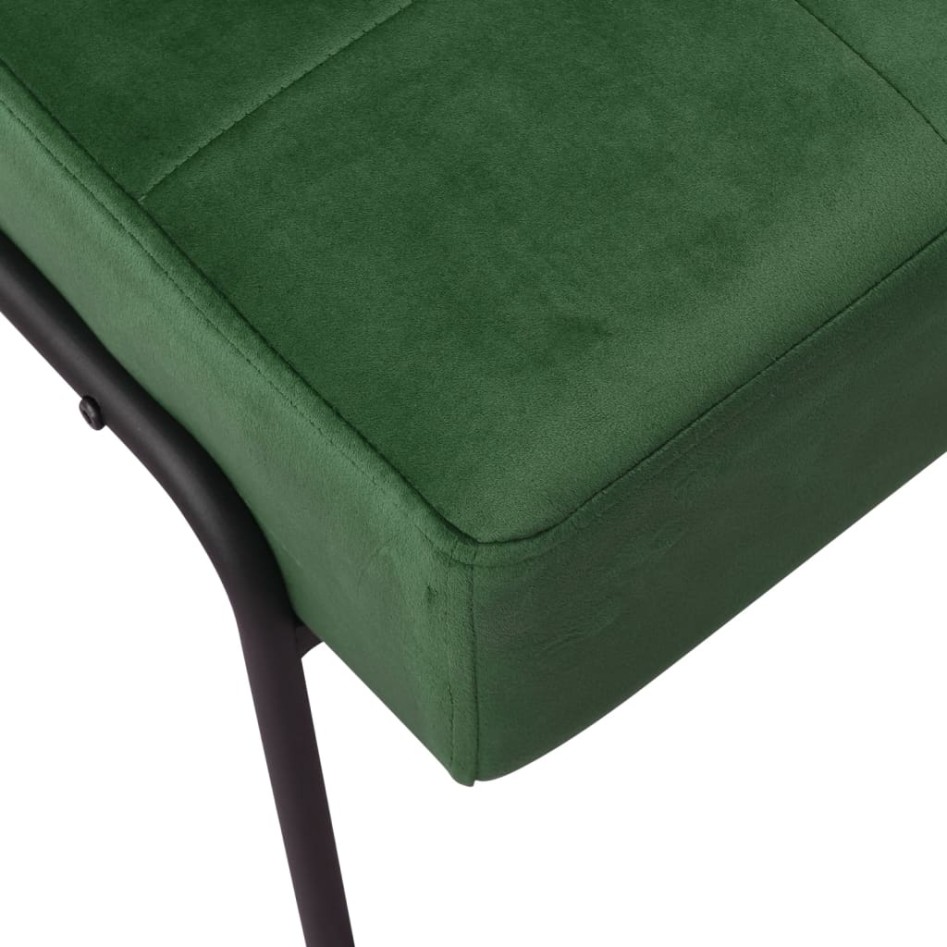 Silla de relajación de terciopelo verde oscuro 65x79x87