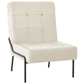 Silla de relajación de terciopelo crema blanca 65x79x87