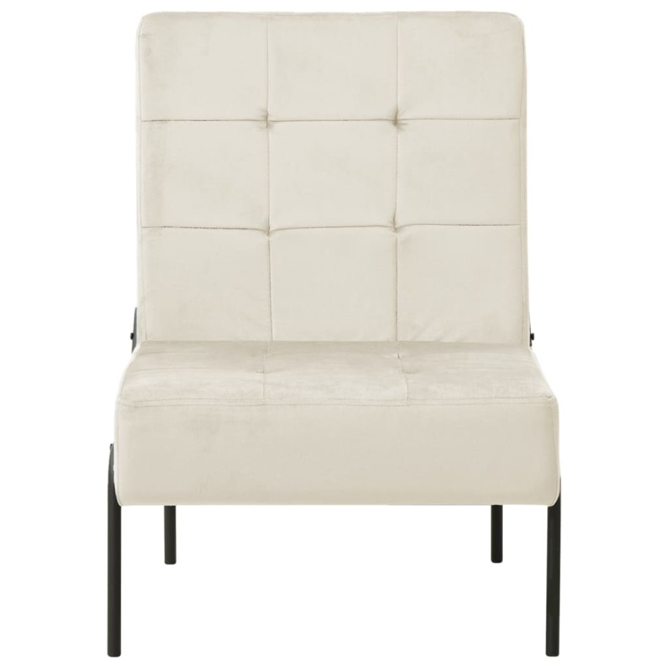 Silla de relajación de terciopelo crema blanca 65x79x87