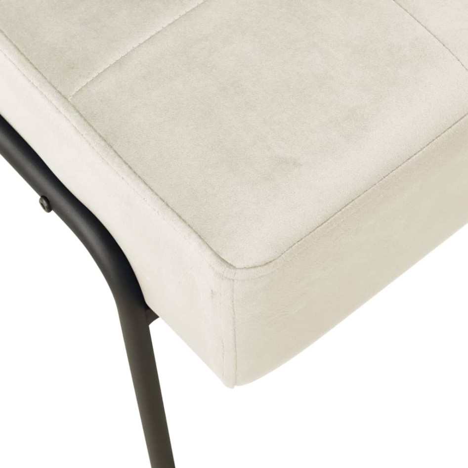 Silla de relajación de terciopelo crema blanca 65x79x87