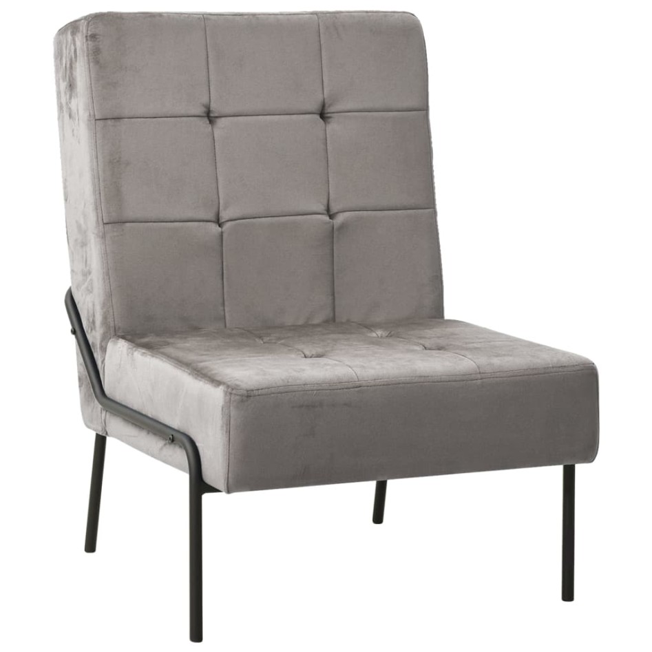 Silla de relajación de terciopelo gris claro 65x79x87