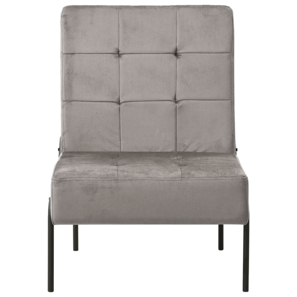 Silla de relajación de terciopelo gris claro 65x79x87