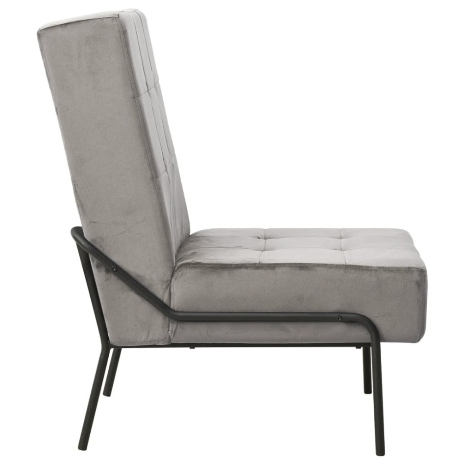 Silla de relajación de terciopelo gris claro 65x79x87