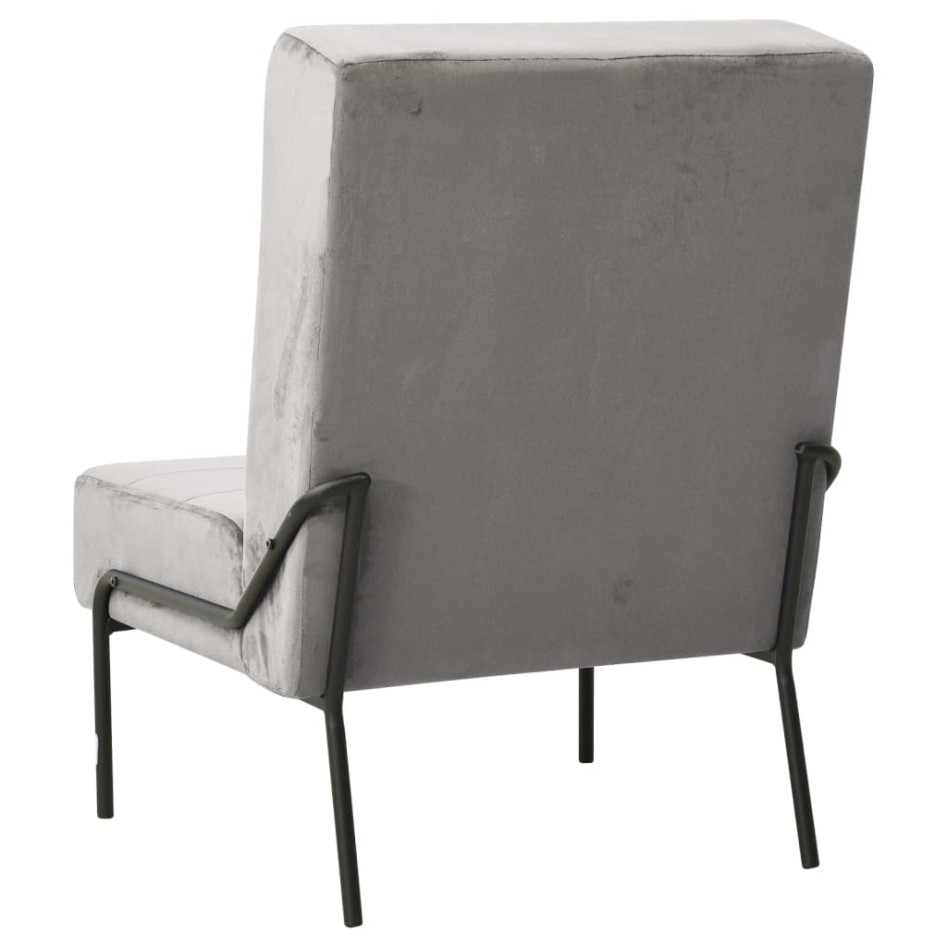 Silla de relajación de terciopelo gris claro 65x79x87