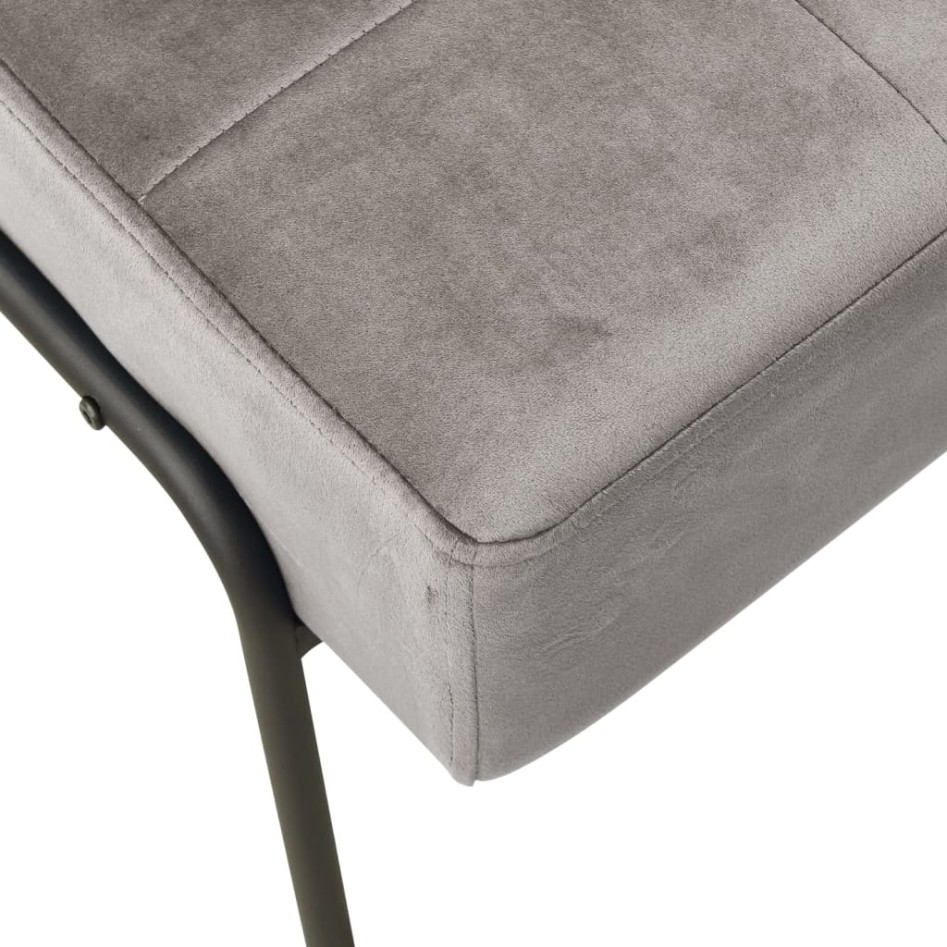 Silla de relajación de terciopelo gris claro 65x79x87