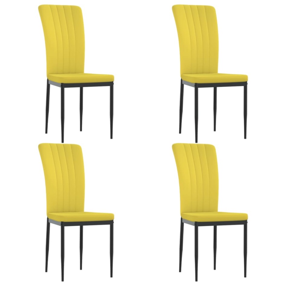 Sillas de comedor 4 uds terciopelo amarillo
