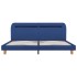 Estructura de cama con LED tela azul 180x200