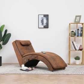 Diván de masaje con almohada de piel de ante artificial