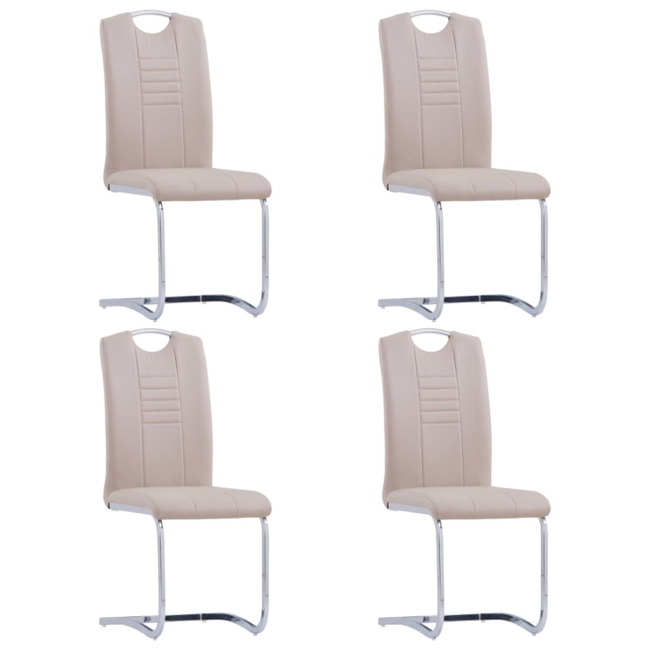 Sillas de comedor voladizas 4 uds cuero sintético