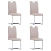 Sillas de comedor voladizas 4 uds cuero sintético capuchino