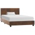 Estructura de cama de piel de ante artificial marrón 100x200