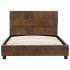 Estructura de cama de piel de ante artificial marrón 100x200