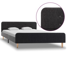 Estructura de cama de arpillera gris oscuro 160x200