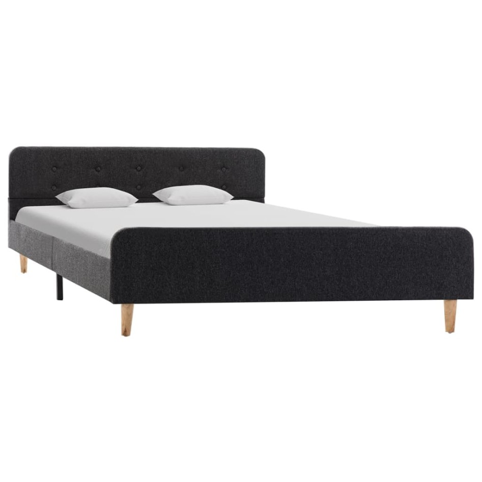 Estructura de cama de arpillera gris oscuro 160x200