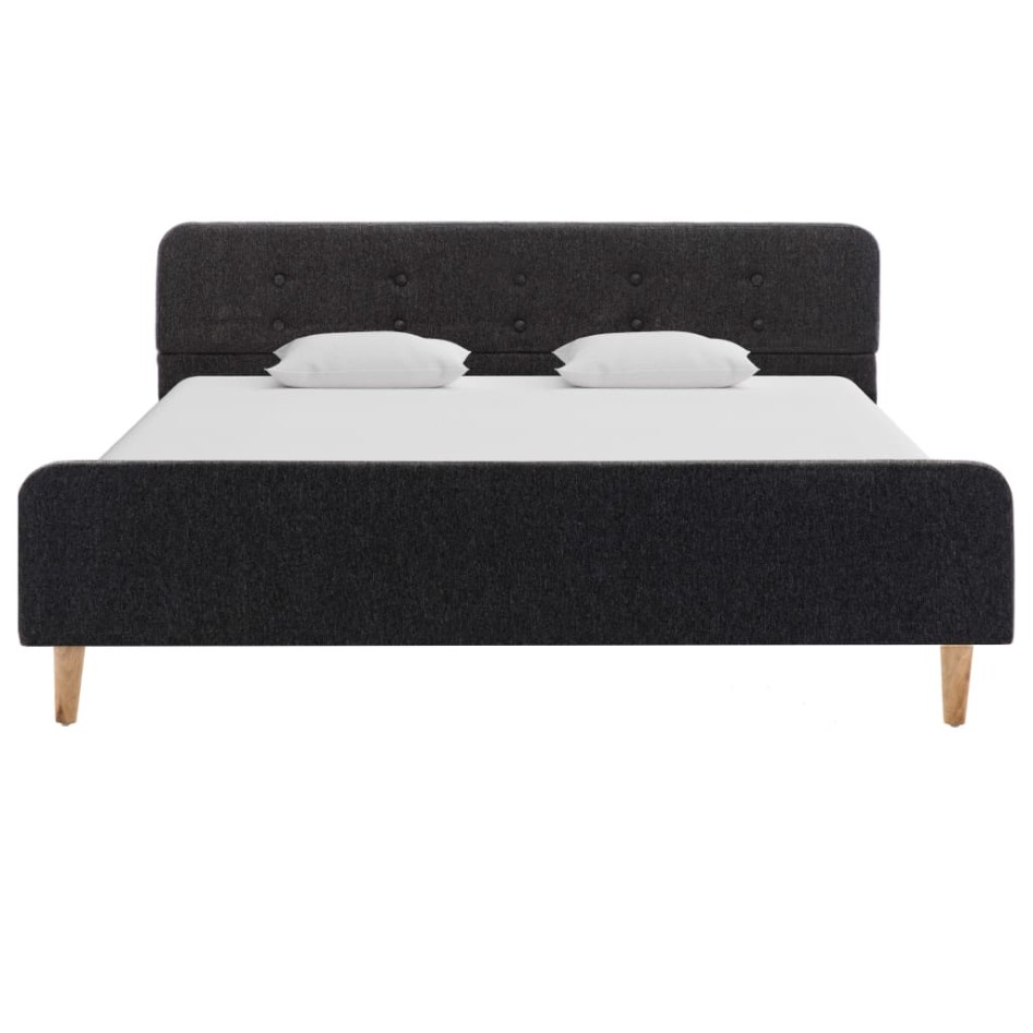 Estructura de cama de arpillera gris oscuro 160x200