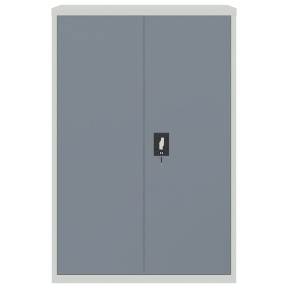Armario archivador acero gris claro y gris oscuro 90x40x140