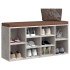 Banco zapatero madera contrachapada gris hormigón 103x30x48