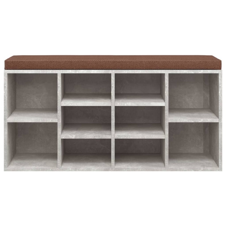 Banco zapatero madera contrachapada gris hormigón 103x30x48