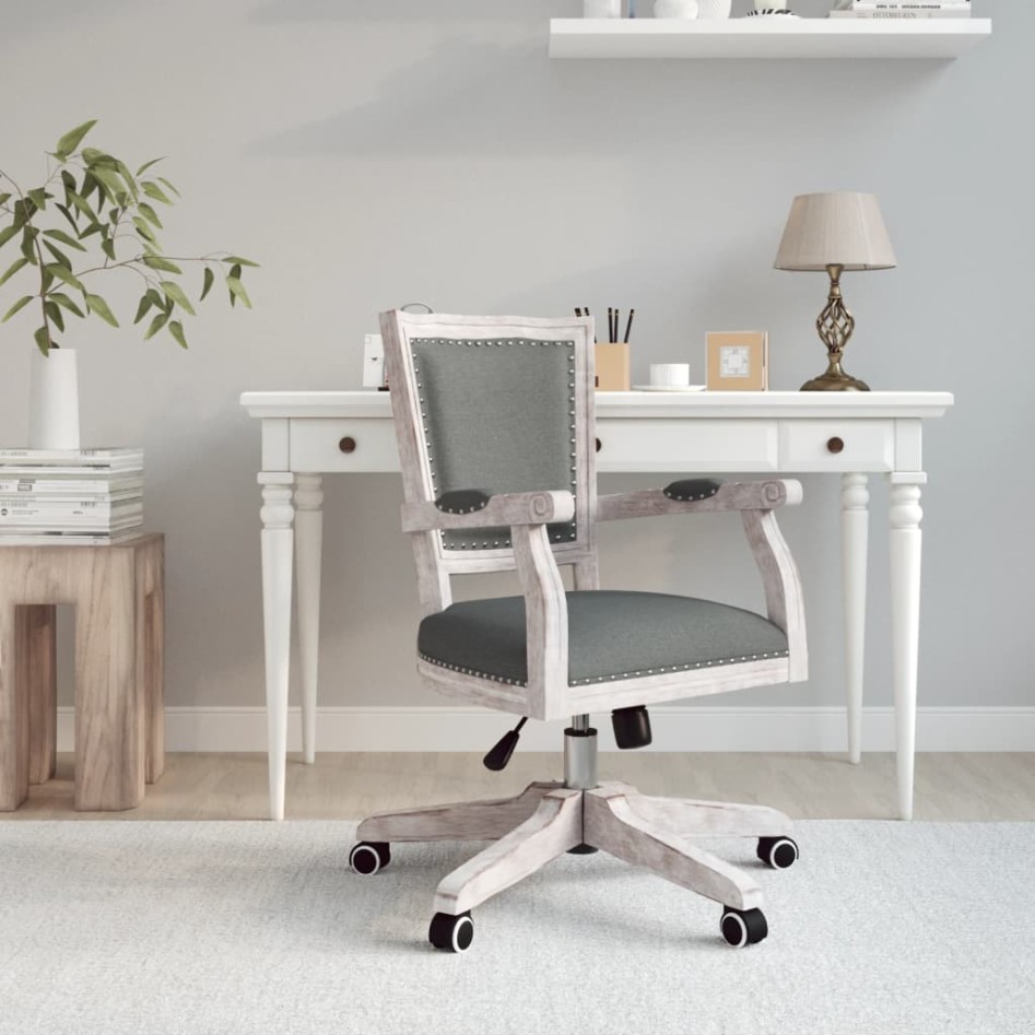 Silla de oficina giratoria tela gris