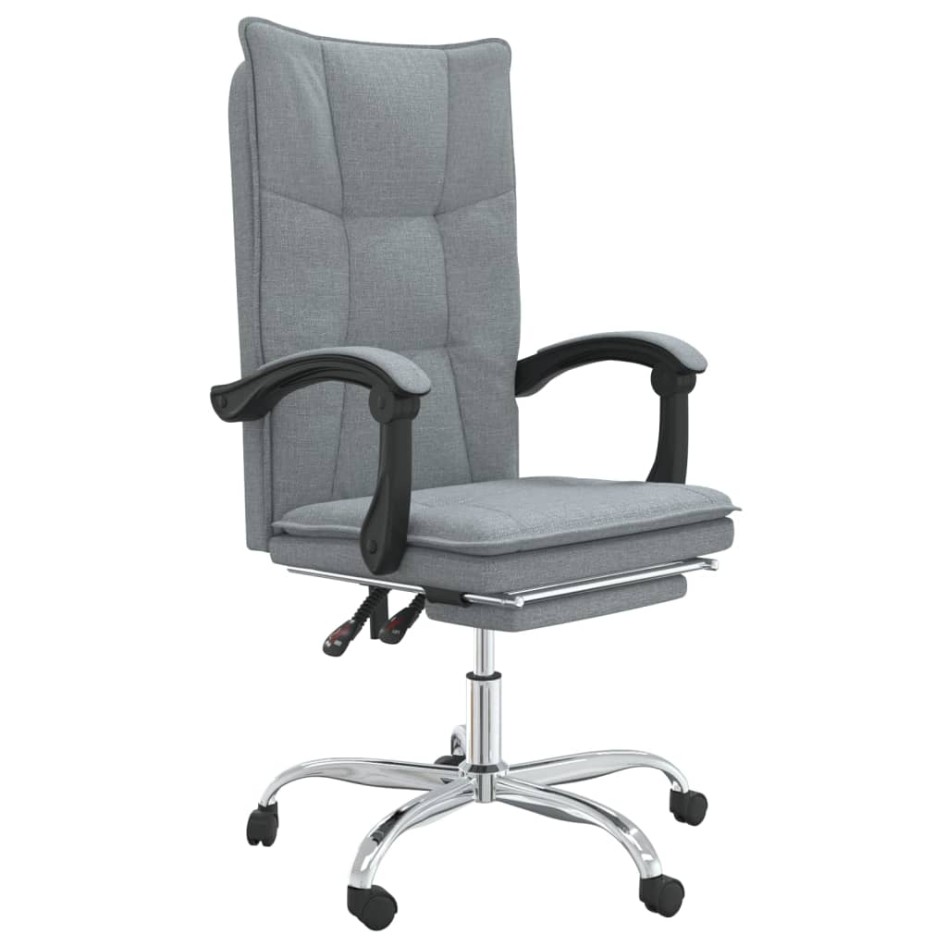 Silla de oficina reclinable de tela gris