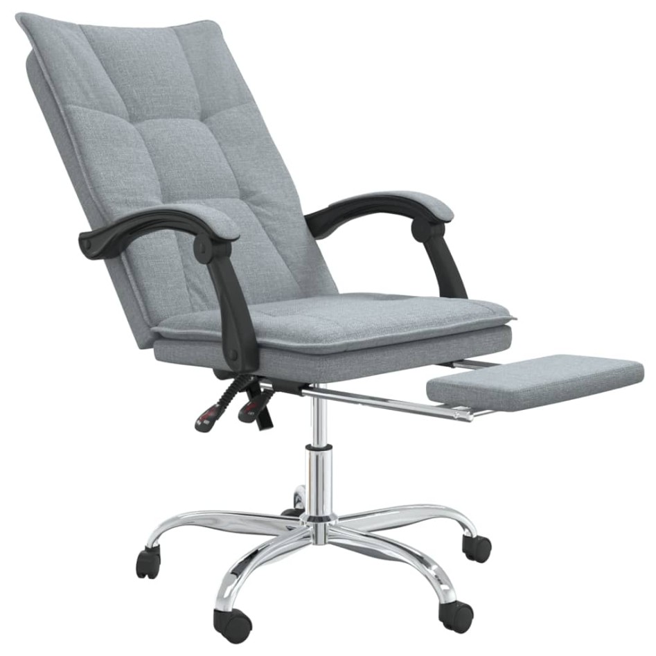 Silla de oficina reclinable de tela gris
