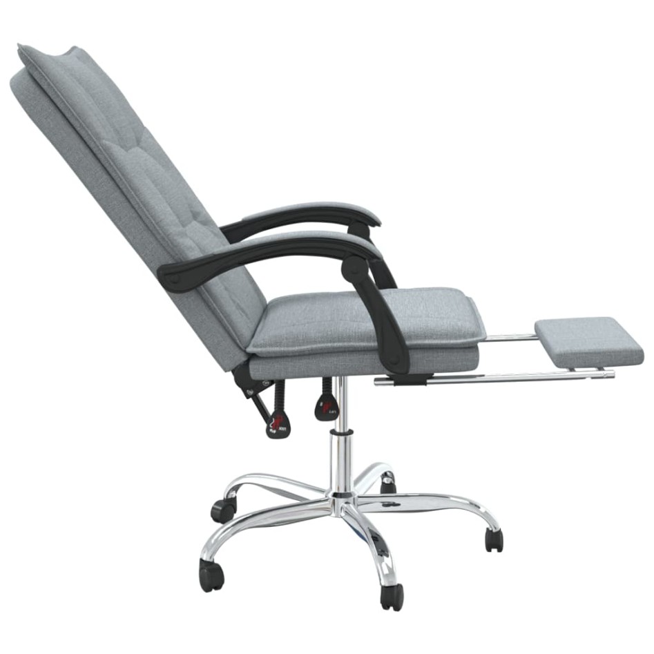 Silla de oficina reclinable de tela gris