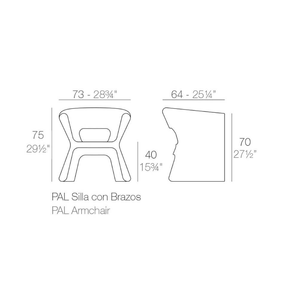 Sillón de diseño, modelo Pal