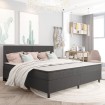 Estructura de cama Box Spring tela gris 200x200 cm