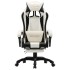 Silla gaming con reposapiés cuero sintético negro y
