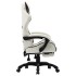 Silla gaming con reposapiés cuero sintético negro y