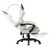 Silla gaming con reposapiés cuero sintético negro y