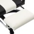 Silla gaming con reposapiés cuero sintético negro y