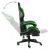 Silla gaming con reposapiés cuero sintético negro y