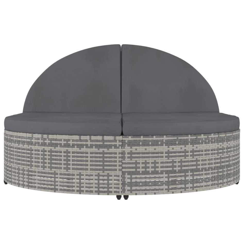 Tumbona para 2 personas con cojines ratán sintético