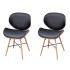 Sillas de comedor 2 uds cuero sintético y madera