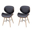 Sillas de comedor 2 uds cuero sintético y madera curvada