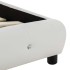 Estructura de cama de cuero sintético blanco 90x200