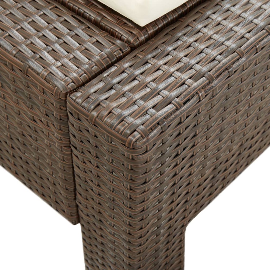 Tumbona para 2 personas con cojín ratán sintético