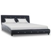 Estructura de cama de cuero sintético negro 140x200 cm