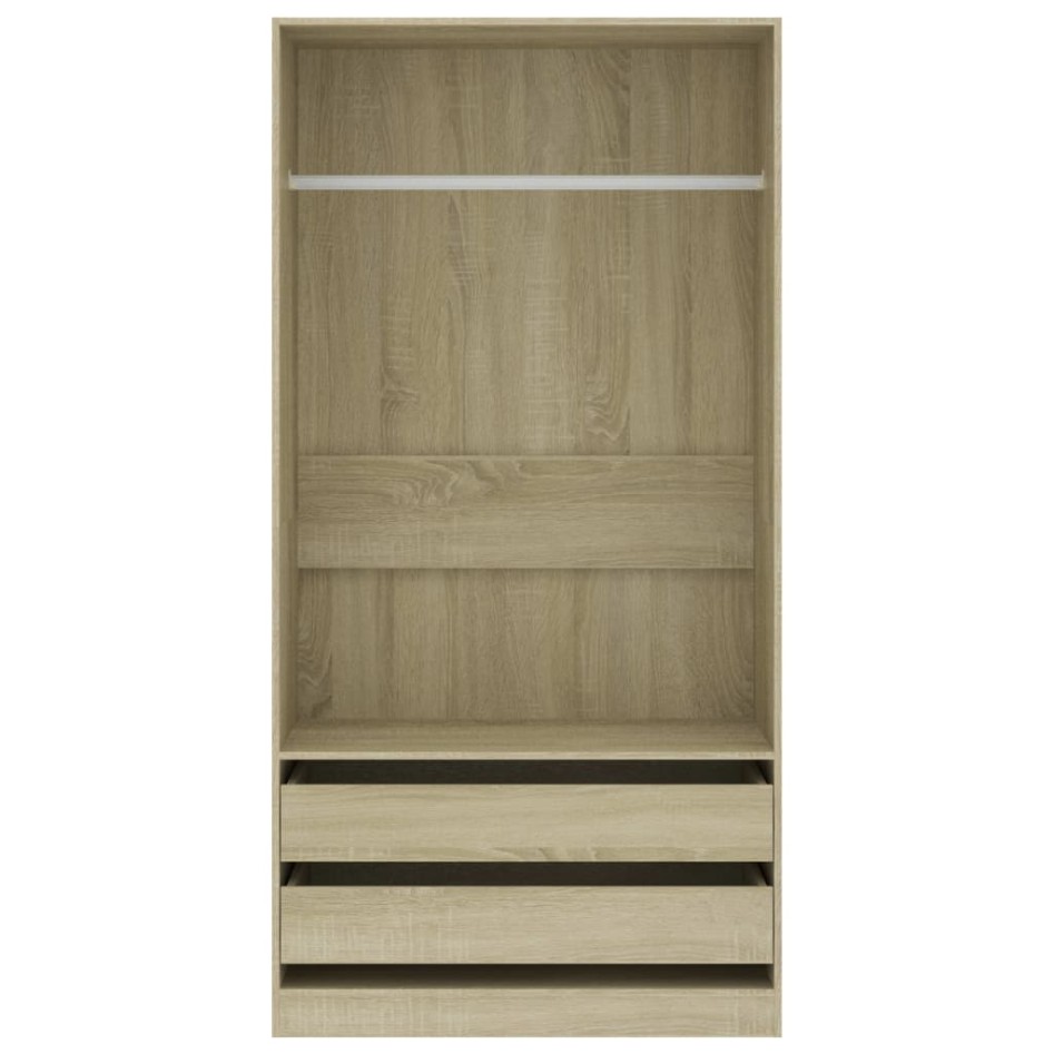 Armario madera contrachapada color roble Sonoma 100x50x200