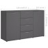 Aparador de madera contrachapada gris 120x35,5x75
