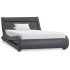 Estructura de cama con LED cuero sintético gris 100x200