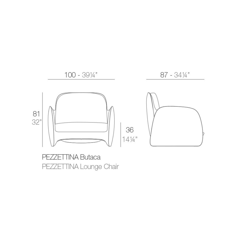 Butaca de diseño, modelo Pezzettina